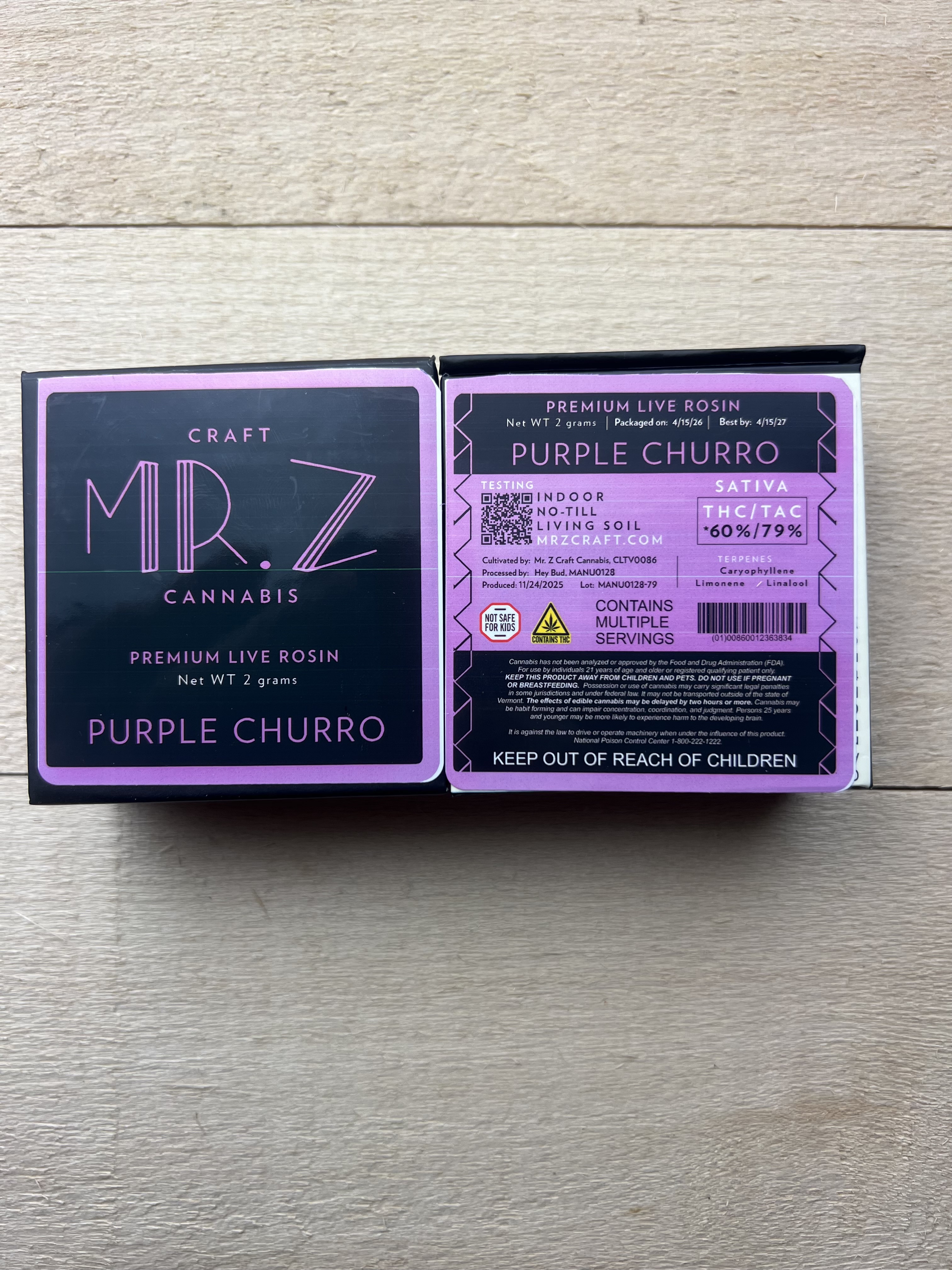 Mr. Z | Purple Churro | 2g Live Rosin Bucket