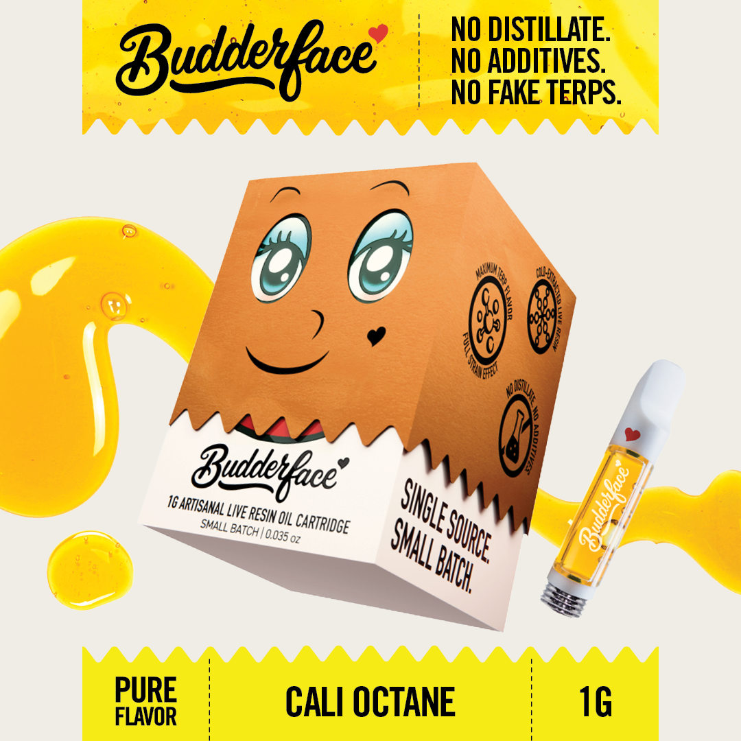 BUDDERFACE | Cali Octane | 1G | Artisanal Live Resin 510 Vape Cart
