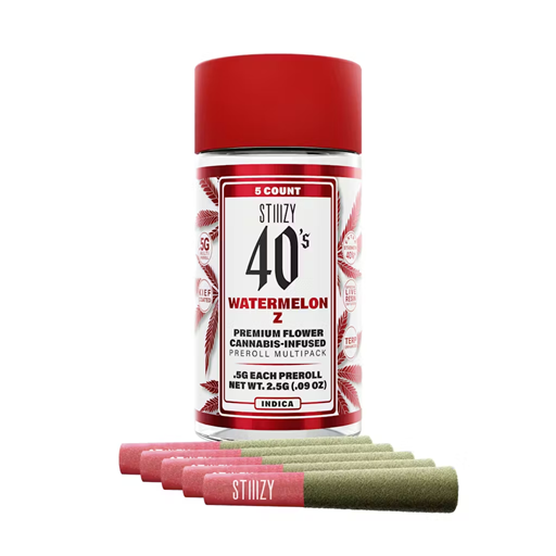 Stiiizy | Watermelon Z | .5G 40's Infused Pre-Rolls 5PK 2.5G