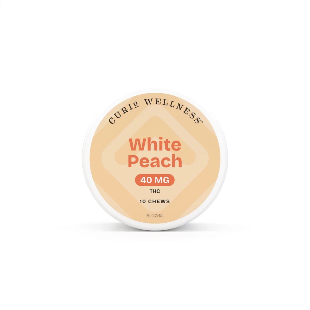 40mg White Peach Medicated Chews - 400mg - 10pk