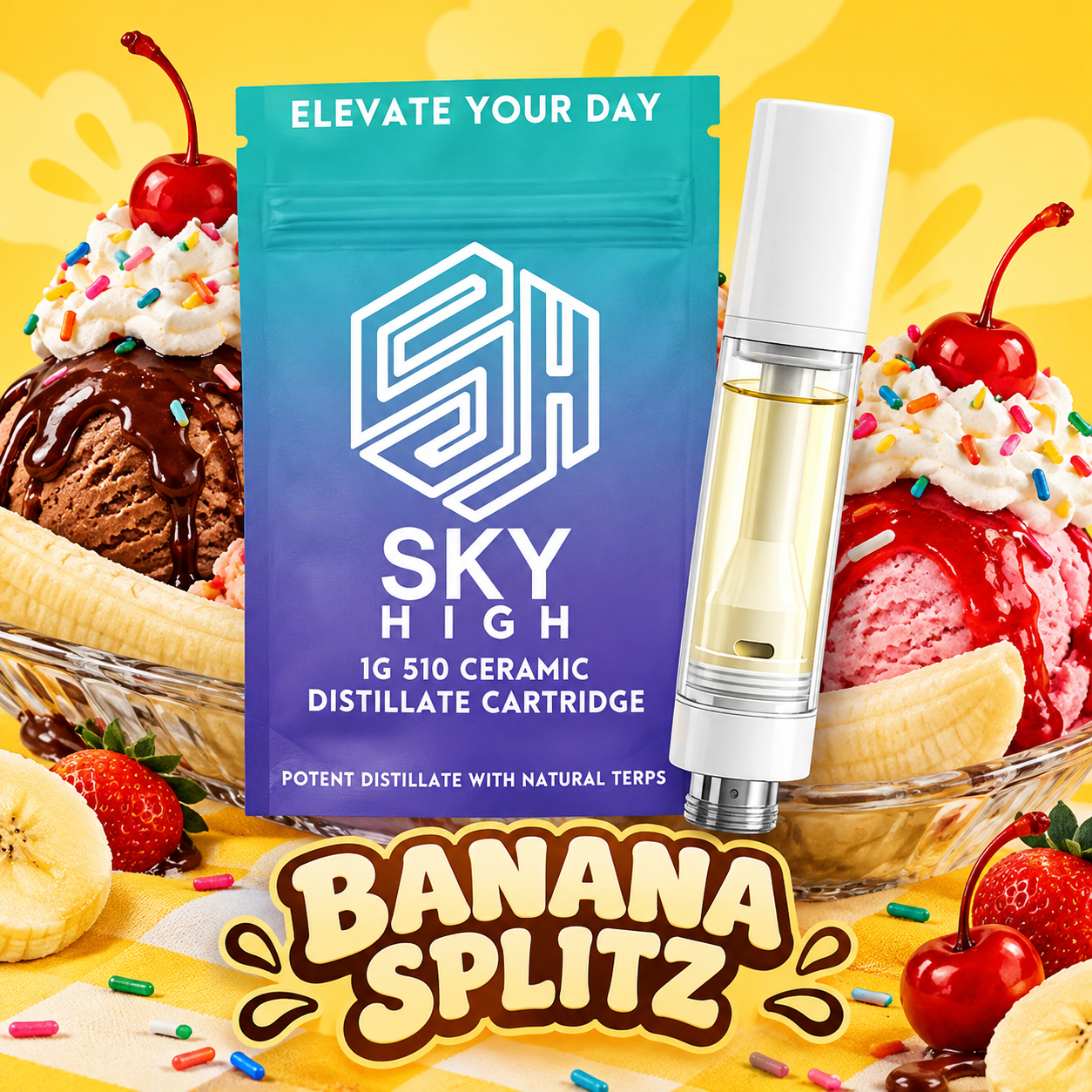 SkyHigh - Banana Splitz - 510 Cartridge - 1g