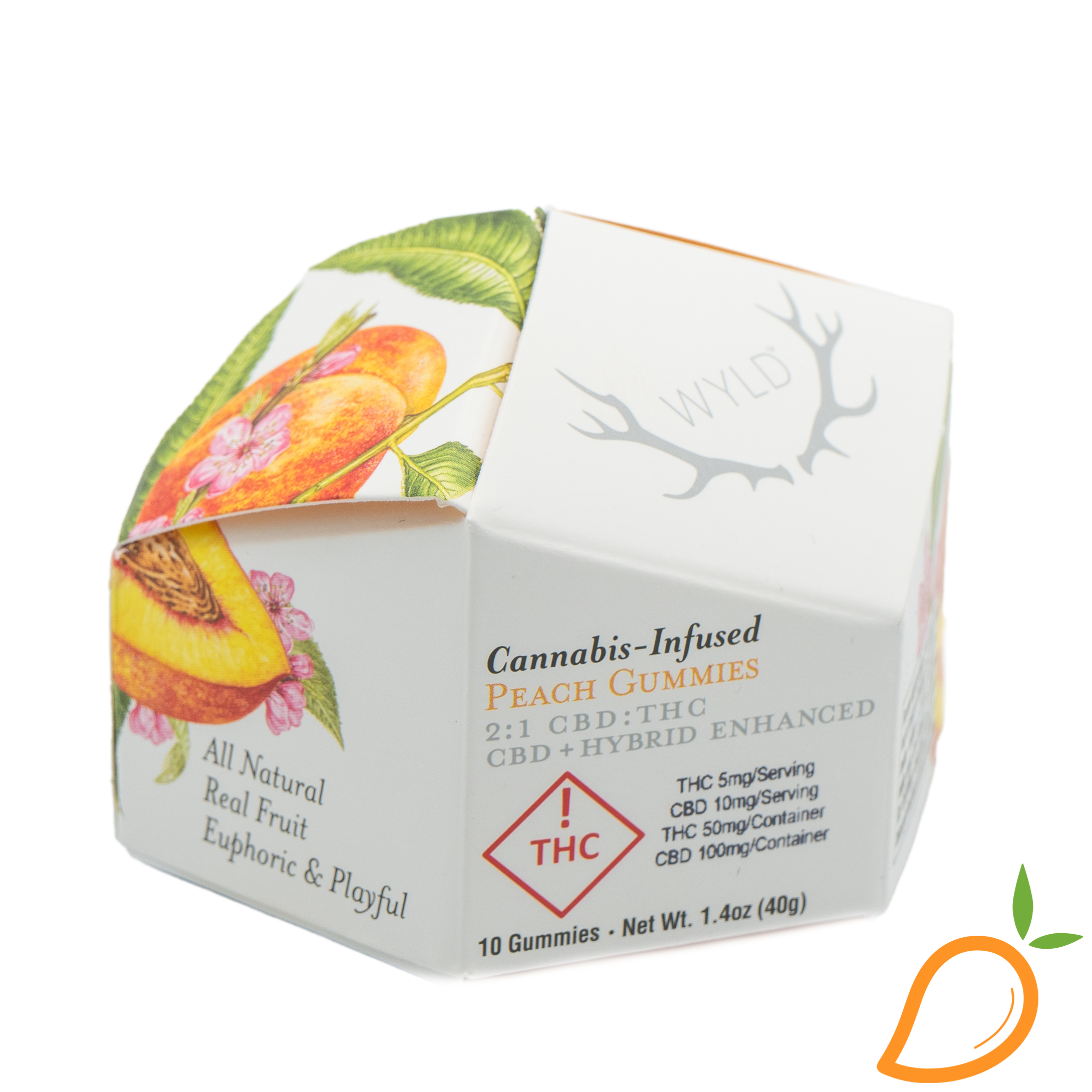 100mg 2:1 CBD/THC Peach Hybrid Gummies