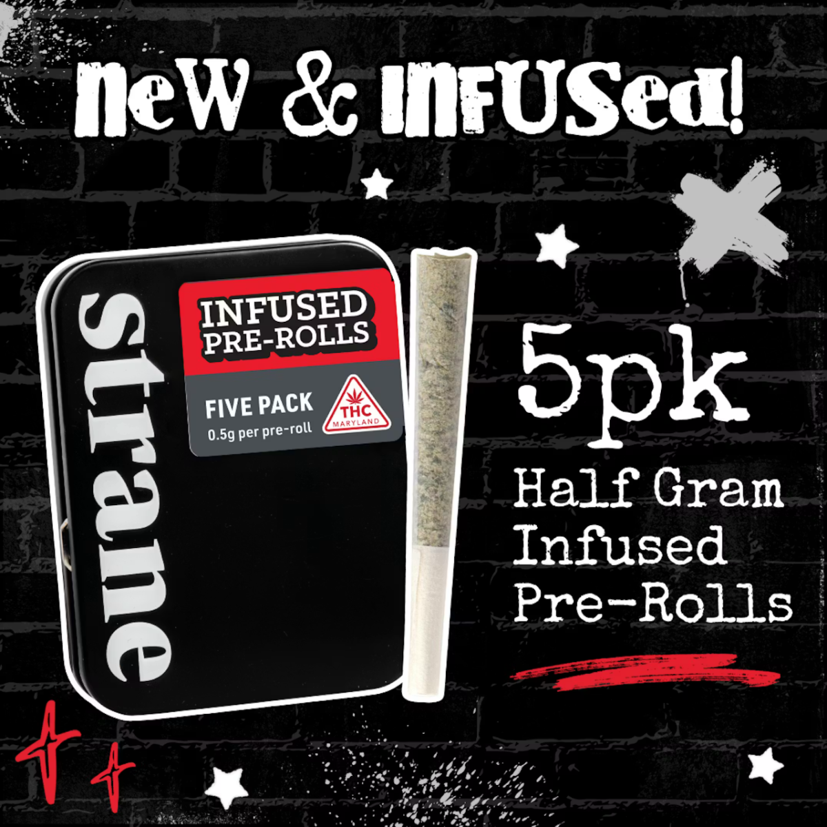 Strane Infused Pre-Rolls (5 x 0.5g) Super Gremlin