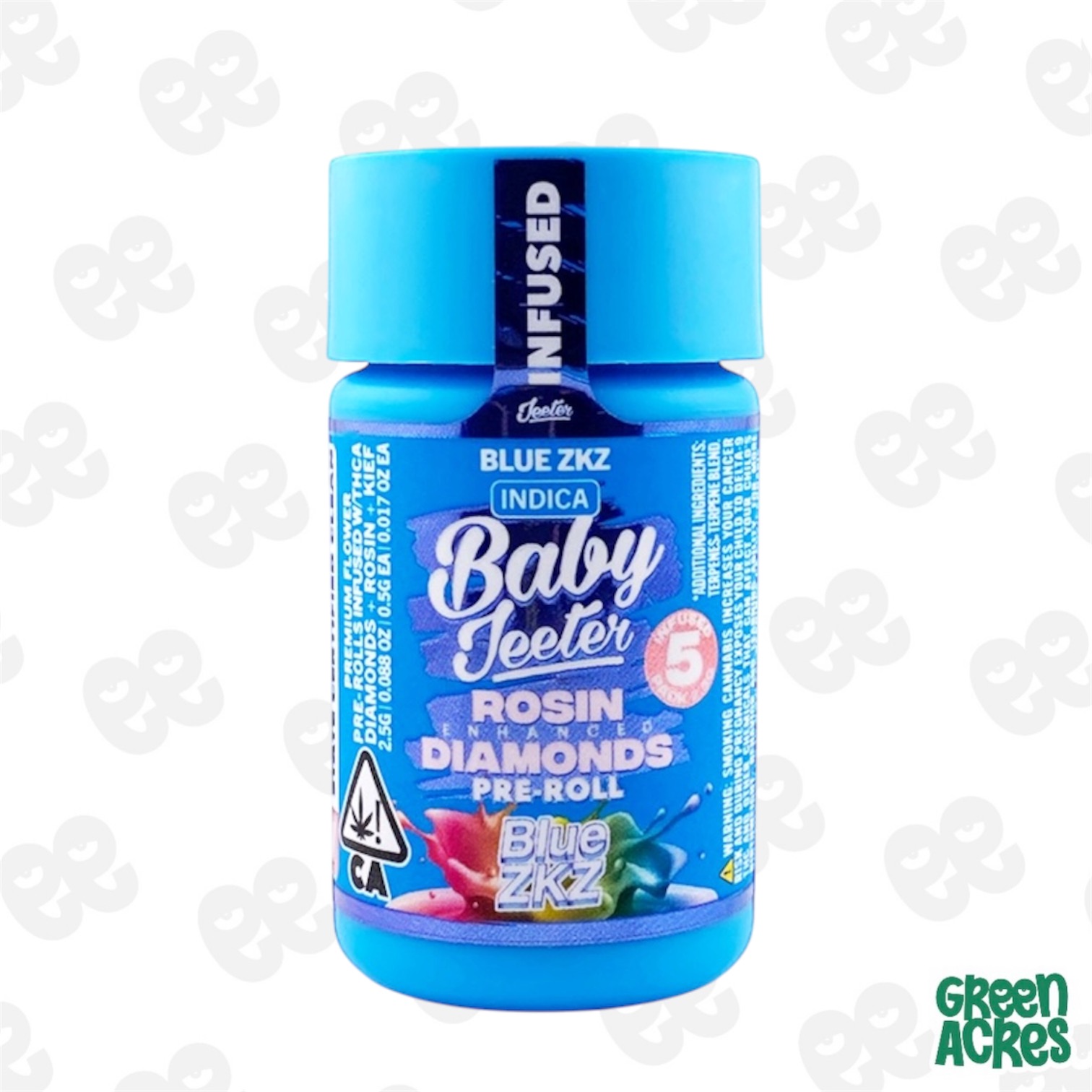 Blue ZKZ Baby Jeeter Infused Pre-Roll 5-pack | 2.5g