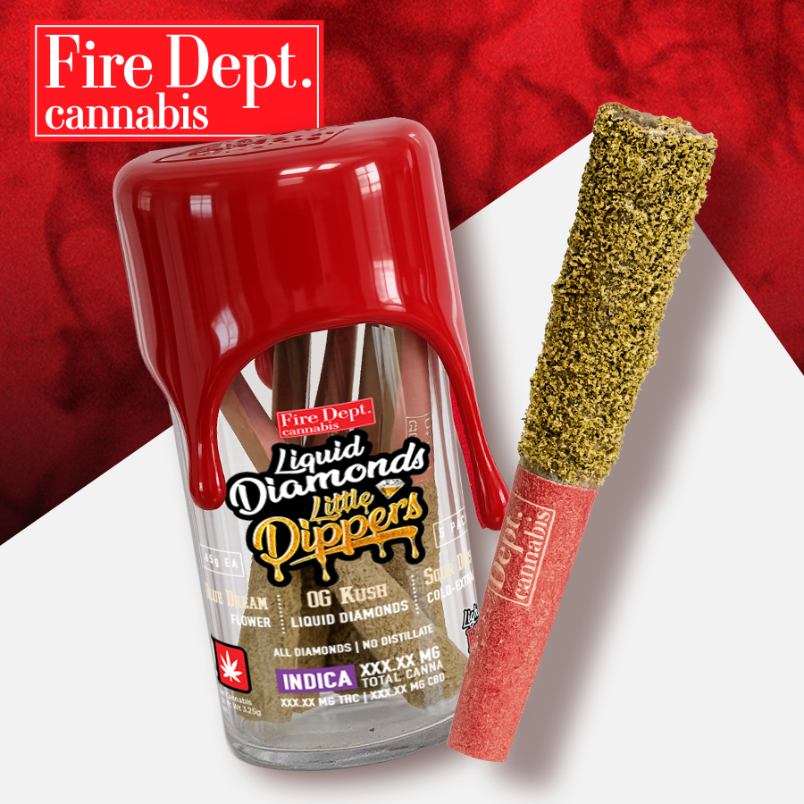 5pk GTHxFP4 Liquid Diamonds Lil Dippers - Infused Preroll - Fire Dept.