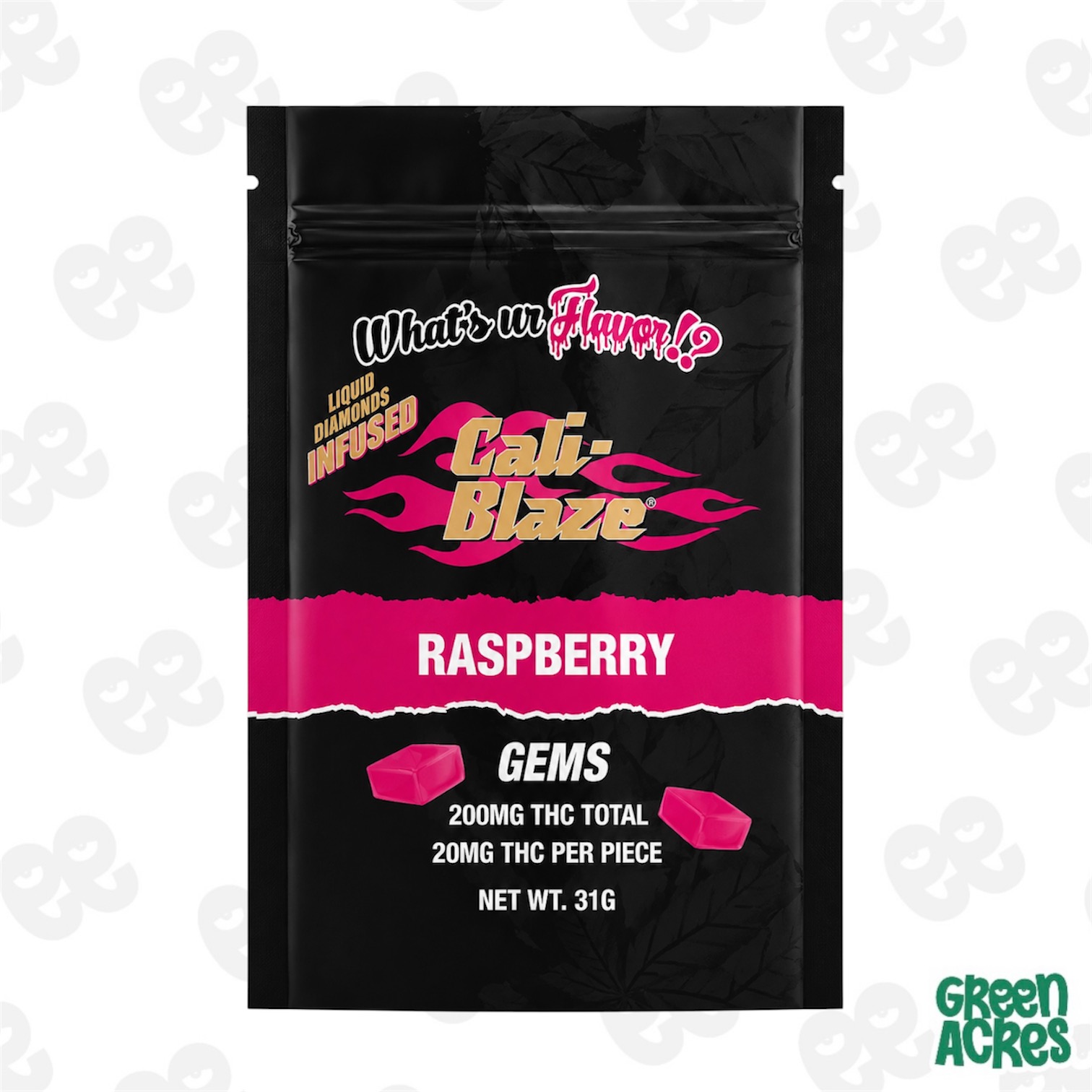 Cali Blaze: Raspberry 200MG Gem Gummies