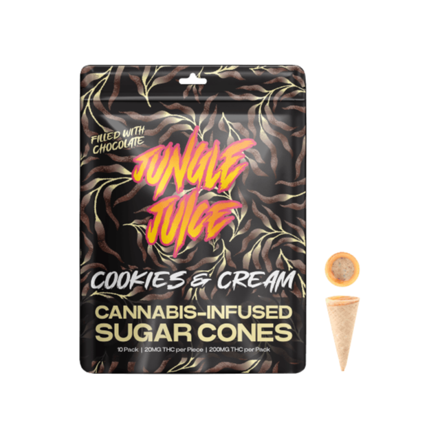 Jungle Juice Sugar Cones 200mg - Cookies & Cream
