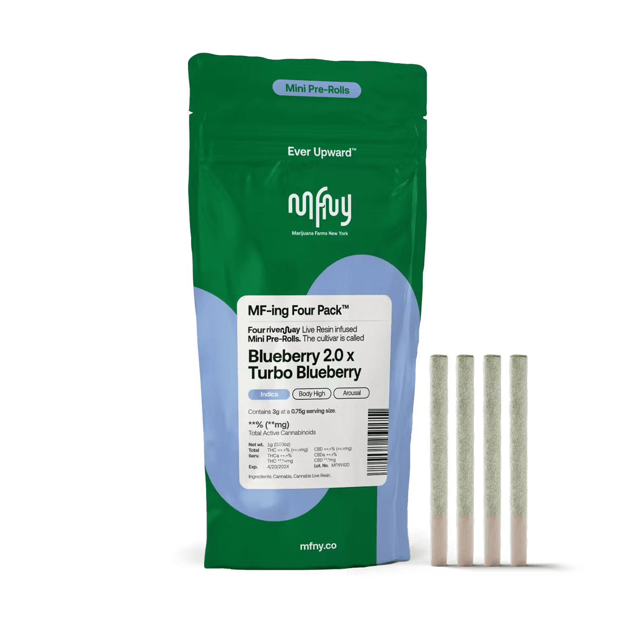 Blueberry 2.0 x Turbo Blueberry Live Resin Infused Pre-Roll | 4pk | 3.0g