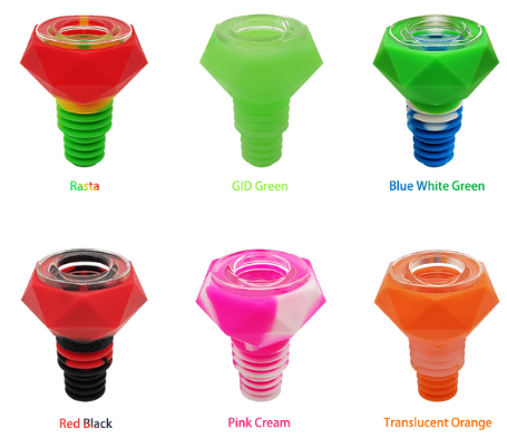 Silicone Glass Piece 14mm 18mm Diamond