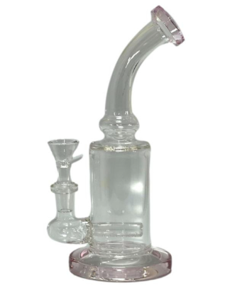 Bent Neck Inline Perc Water Pipe 8"
