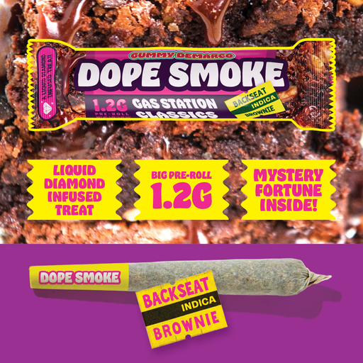 Dope Smoke | Gas Station Classics | 1.2g Liquid Diamond Infused Preroll | Backseat Brownie