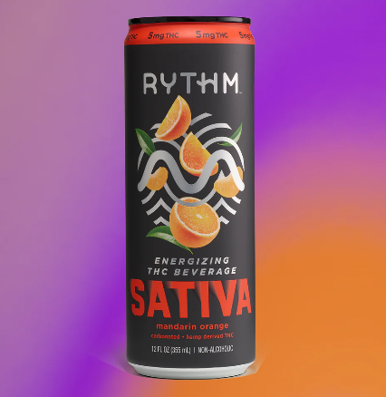 Rythm Mandarin Orange Sativa - Energizing THC Beverage - 10mg THC