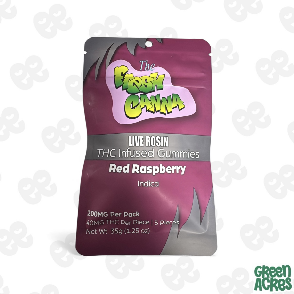 Red Raspberry 200MG Live Rosin Gummies (5x40mg)