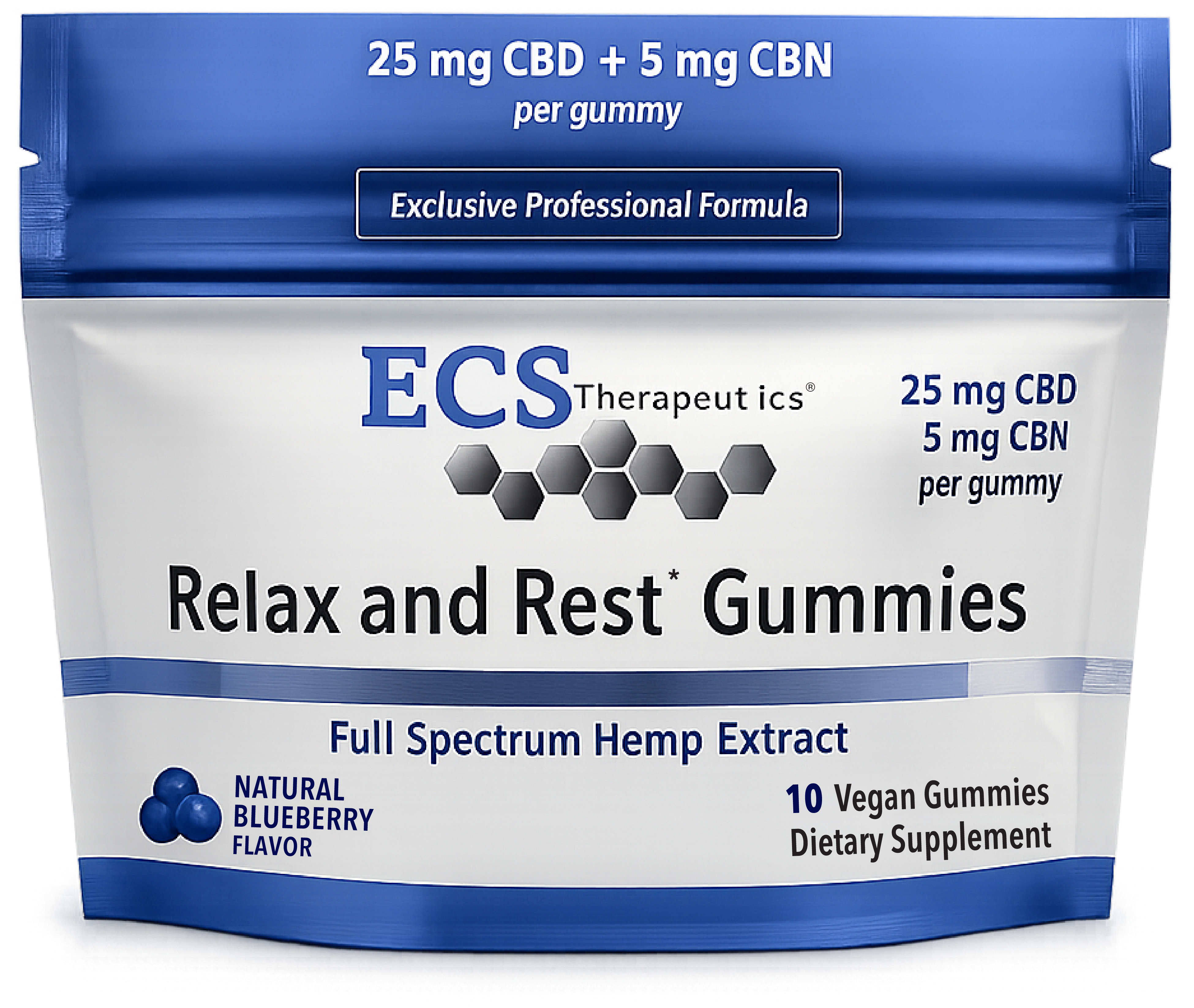 ECS RELAX AND REST GUMMIES - 25MG CBD - 10PK