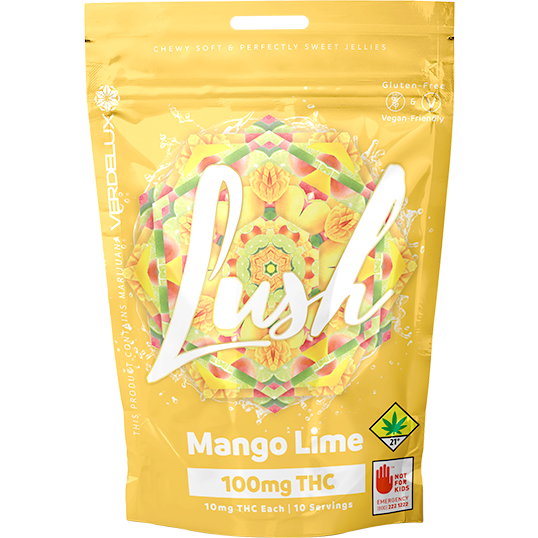 Lush Mango Lime Jelly Chews Gummies 10-Pack Edibles Verdelux | 100mg