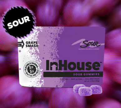 In House | Sour Grape | 10mg Gummies (10pk)