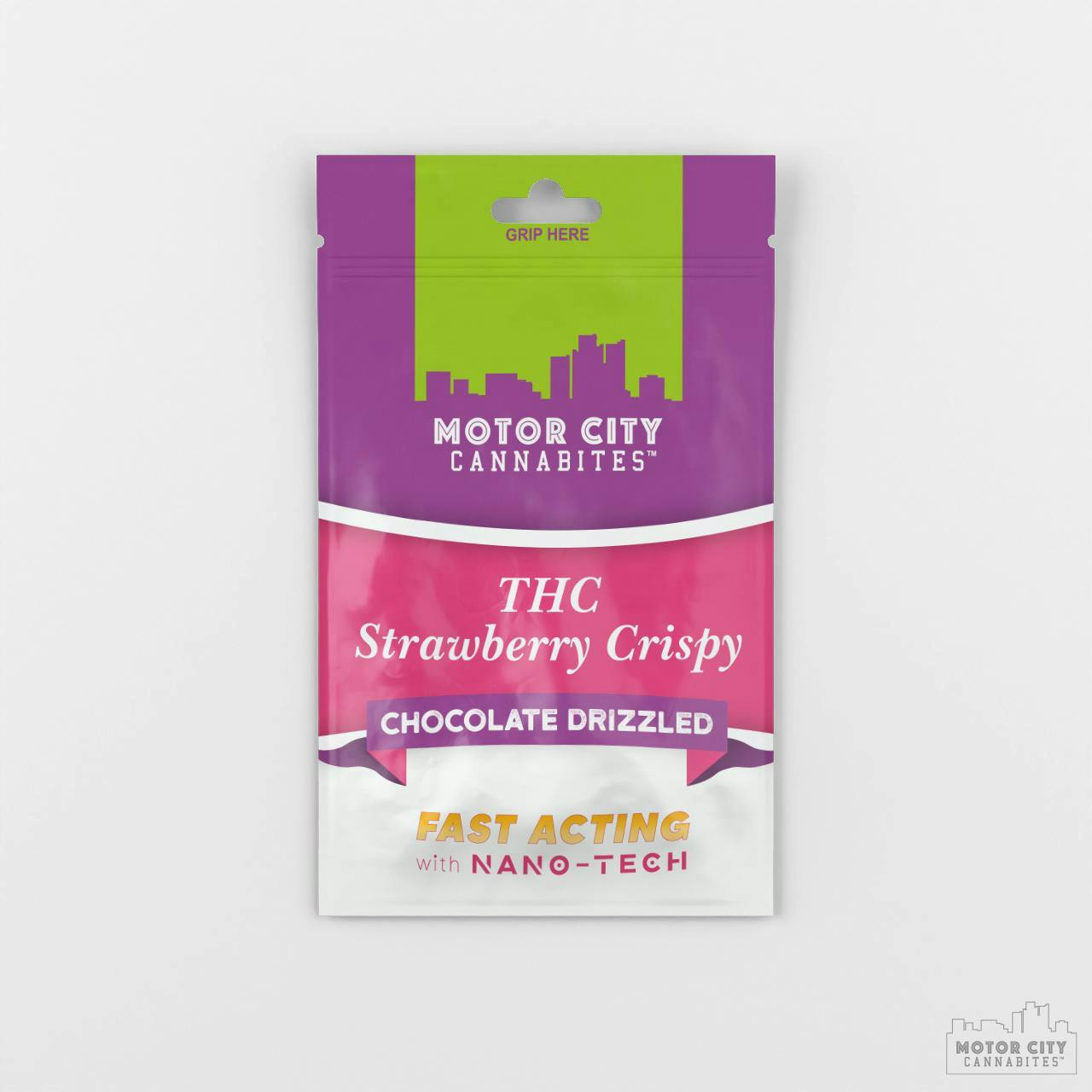 Motor City Cannabites | 200mg | Chocolate Drizzled Strawberry Crispy