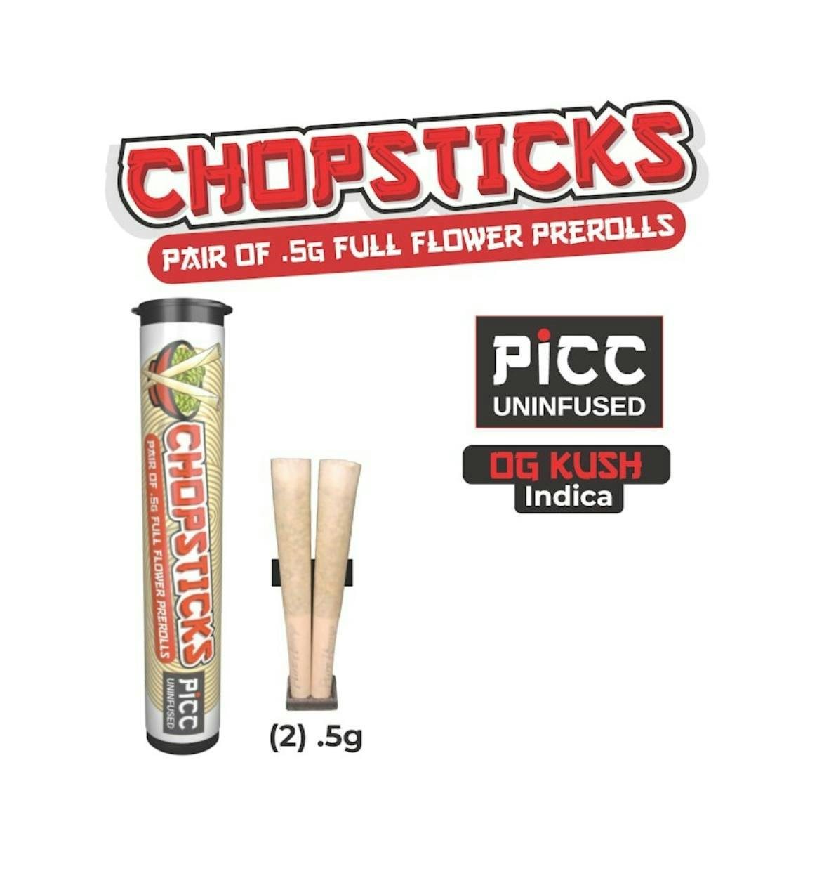 CHOPSTICKS Uninfused Pre-Roll 2pk OG Kush (I)
