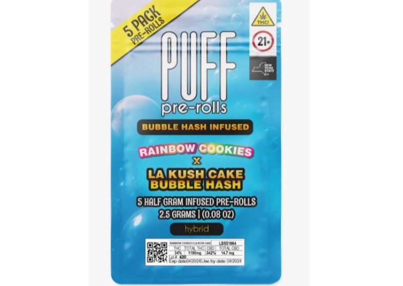 Rainbow Cookies x LA Kush Cake | Hash Infused Pre-Rolls | 5pk | 2.5g
