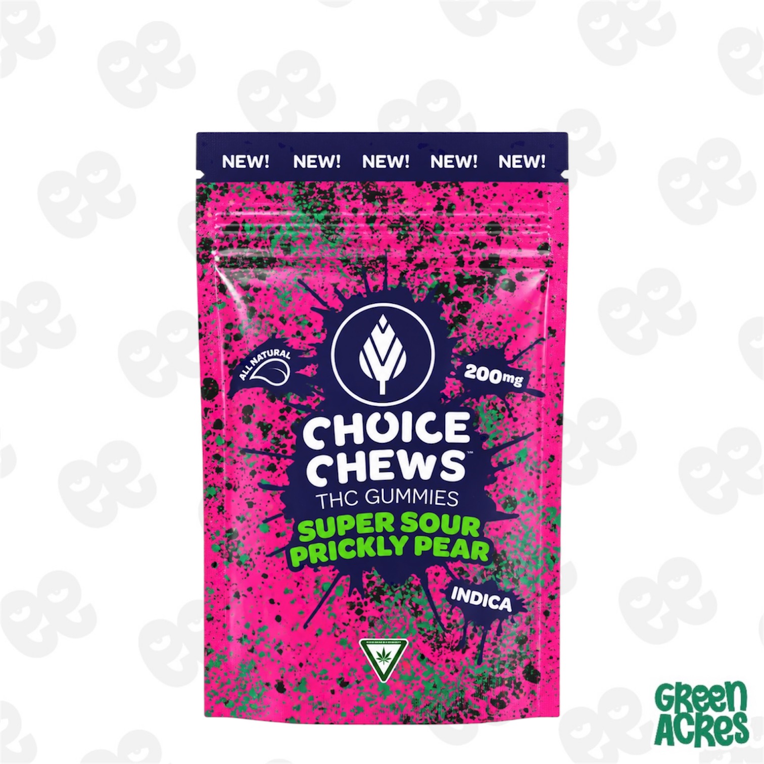 Choice: Super Sour Prickly Pear 200MG Gummies (I)