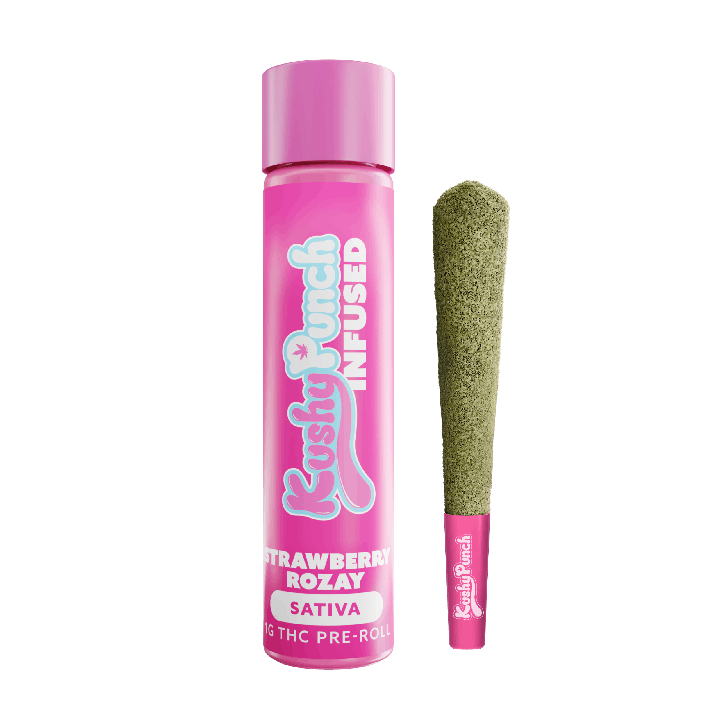 Kushy Punch: Infused Pre-Roll | Strawberry Rozay | 1g