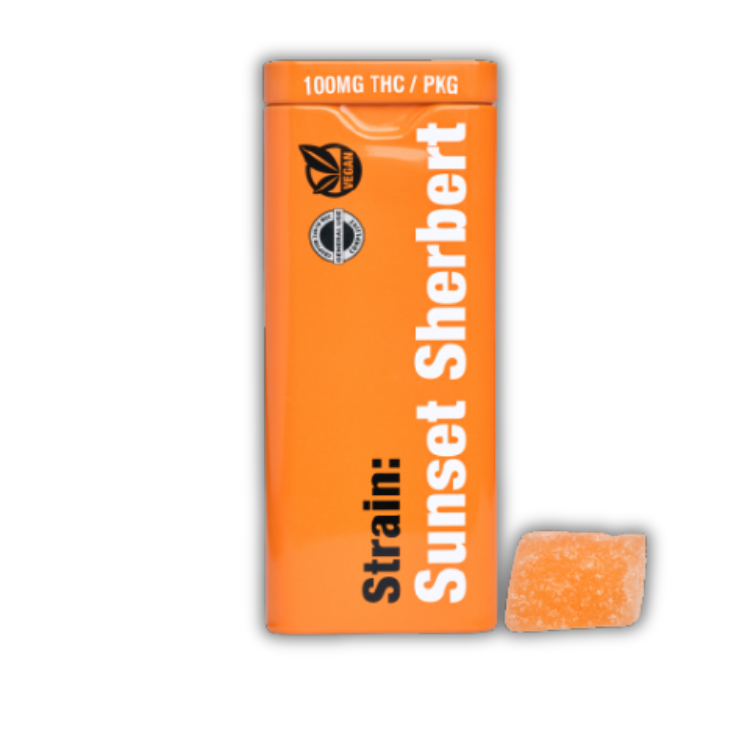 Orange Sunset Sherbert (Creative) 20pk Solventless Live Hash Rosin Infused Fruit Jellies (Drops)