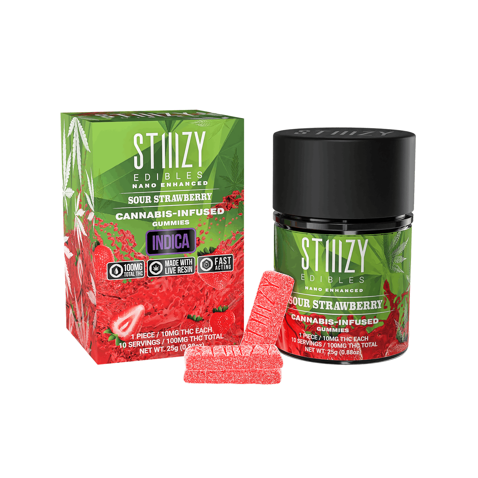 Stiiizy Sour Strawberry 100mg Gummies