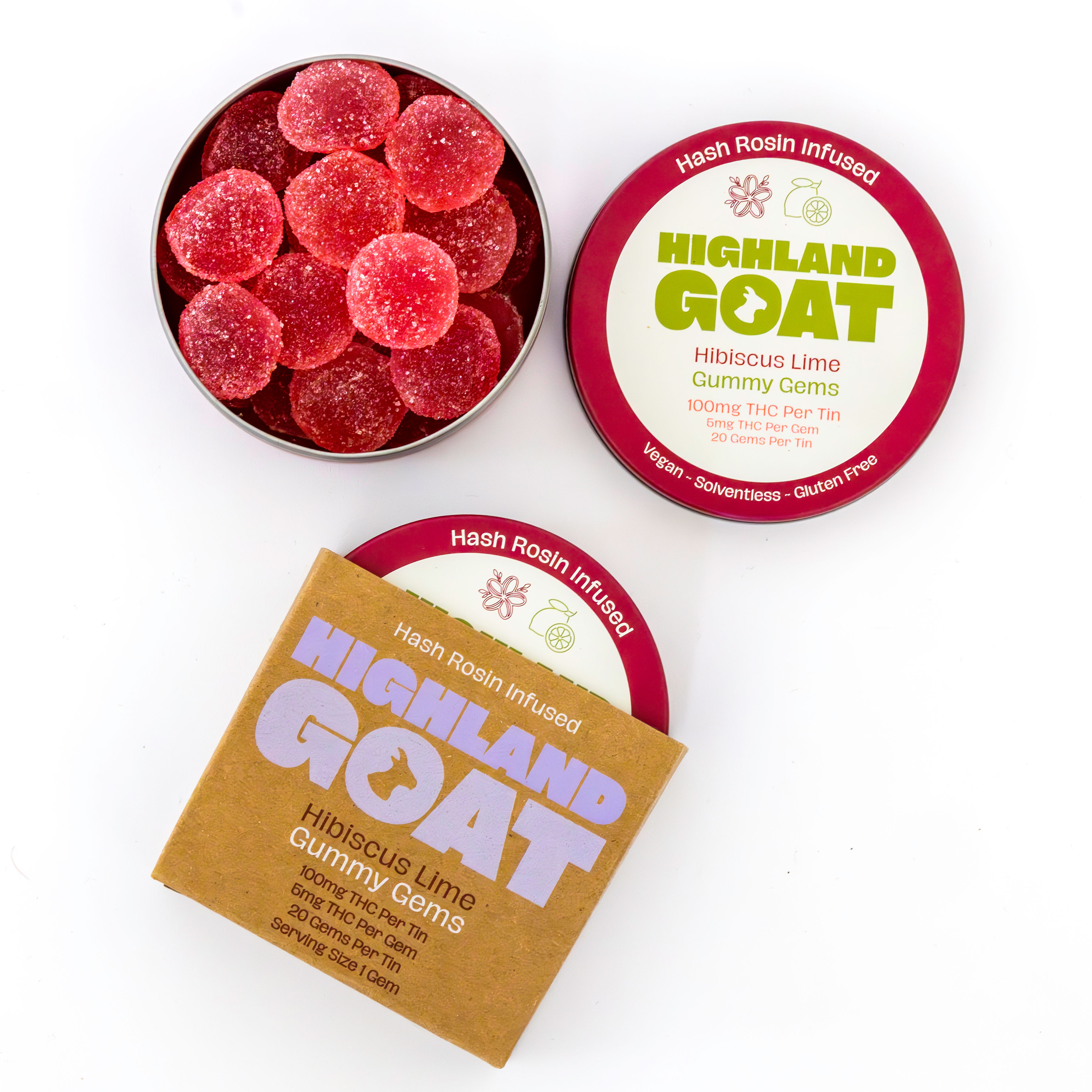 Hibiscus Lime | Hash Rosin Gummies | 100mg