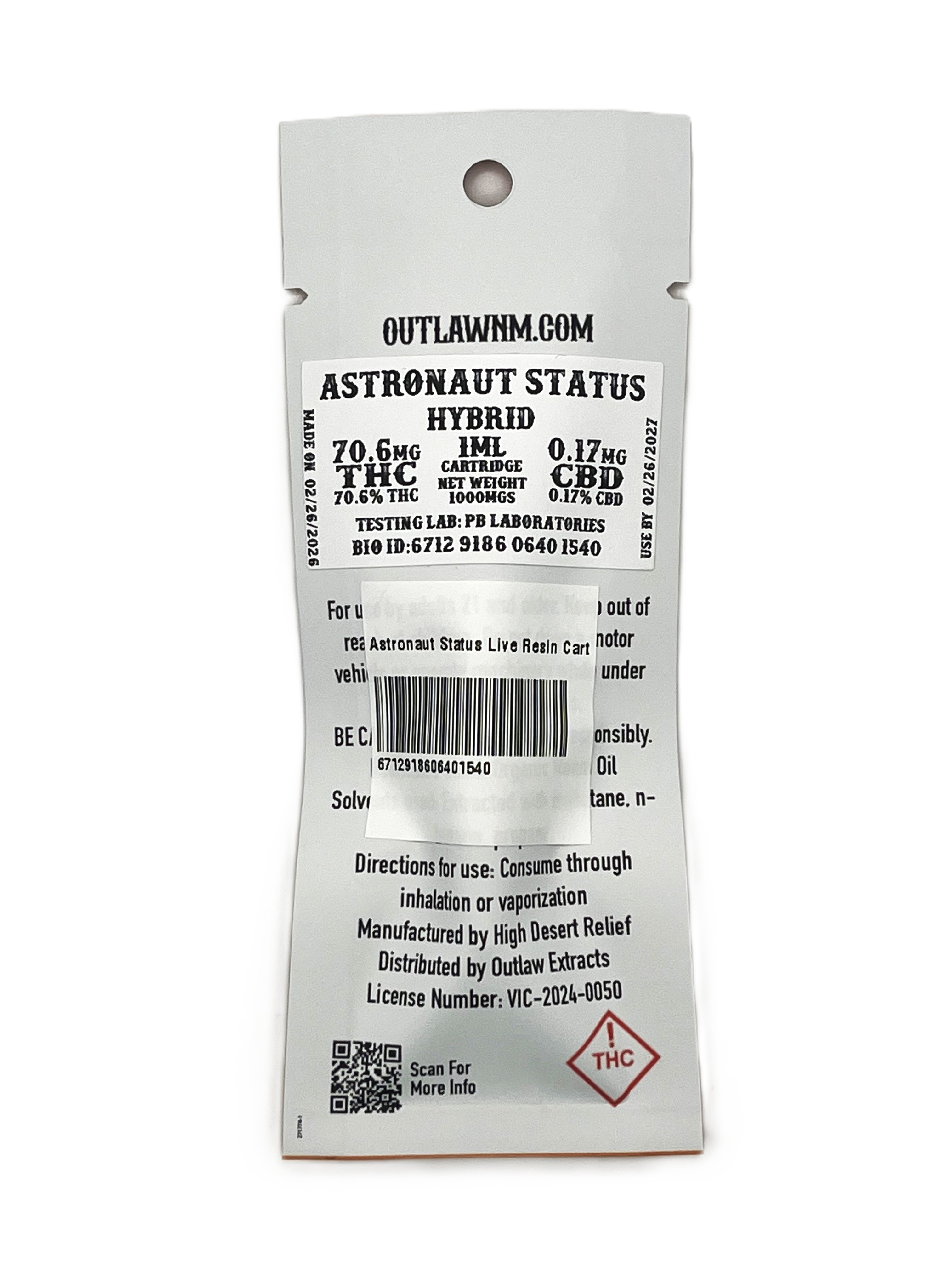 Astronaut Status Live Resin Cart | 1g