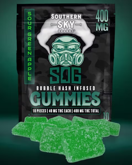 Southern Sky Brands | 400mg | SOG Sour Green Apple Hash Gummy | 10pk