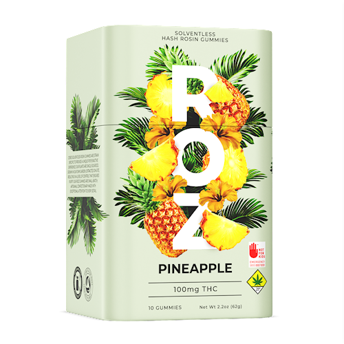 ROZ Chill Pineapple Solventless Hash Rosin Gummies | 100mg