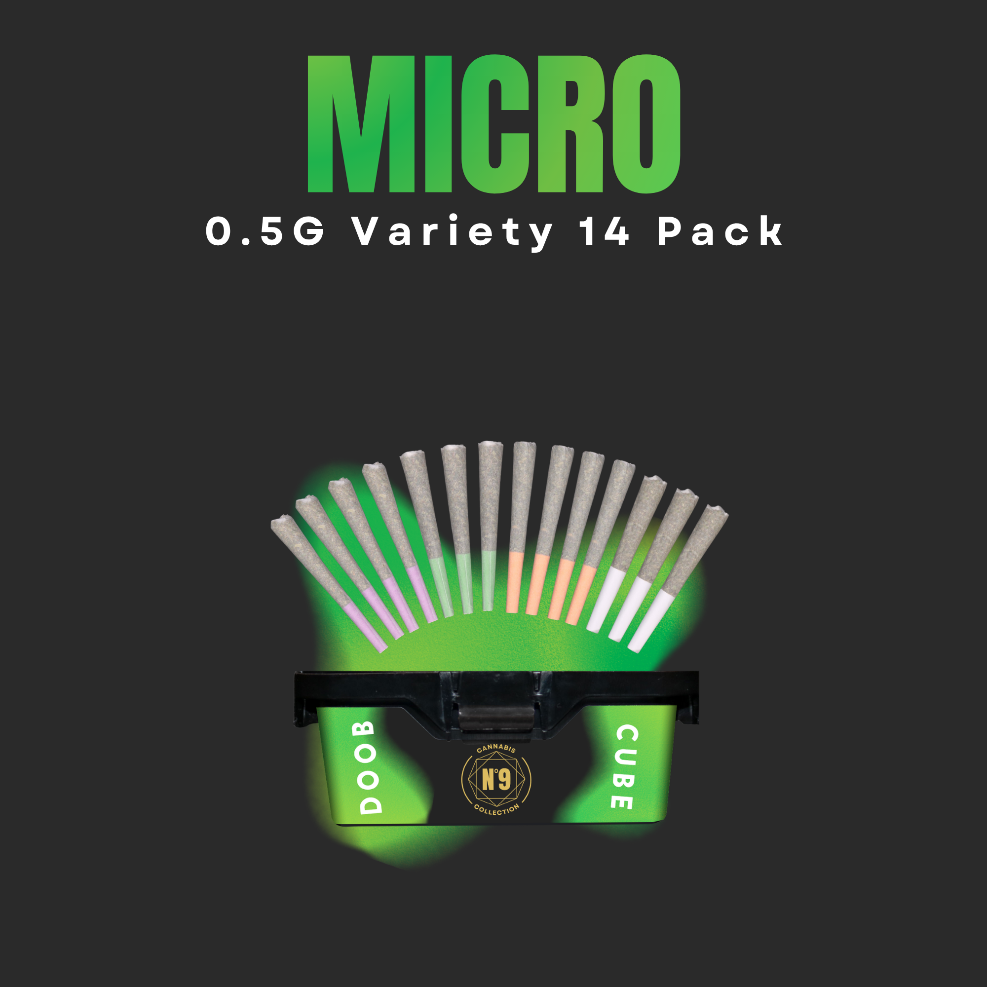 DOOB CUBE MICRO - 14 Variety Pack - 0.5g Pre-Rolls - 4 Different Strains