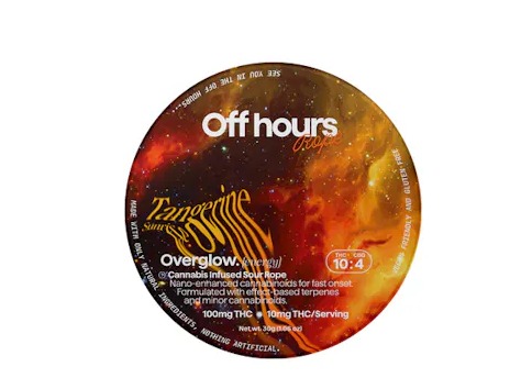 Off Hours - Tangerine Sunrise (Overglow) energy Live Resin Infused Gummy Rope 10pk - 100mg