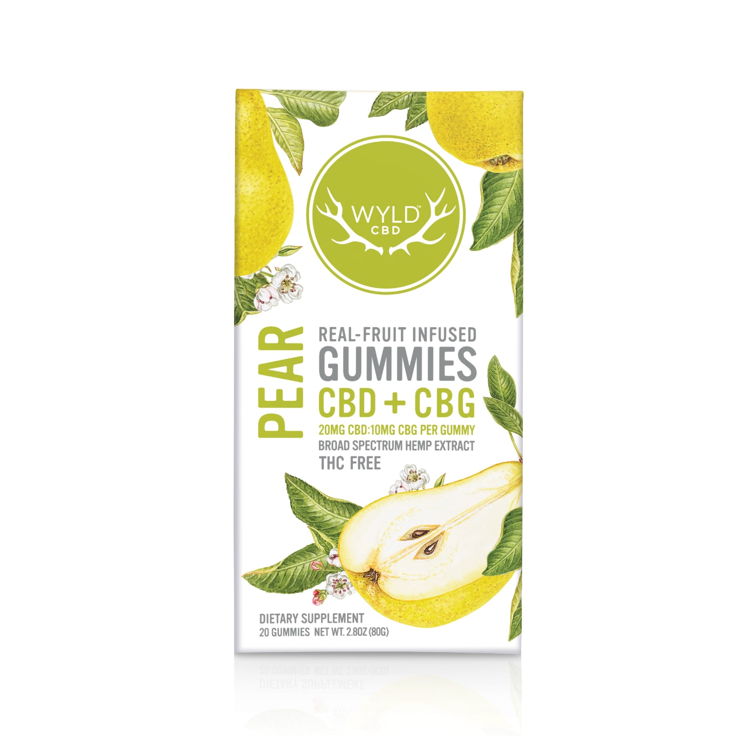HEMP Gummies | Pear | 2:1 | CBD:CBG | 20 Pieces x 20mg