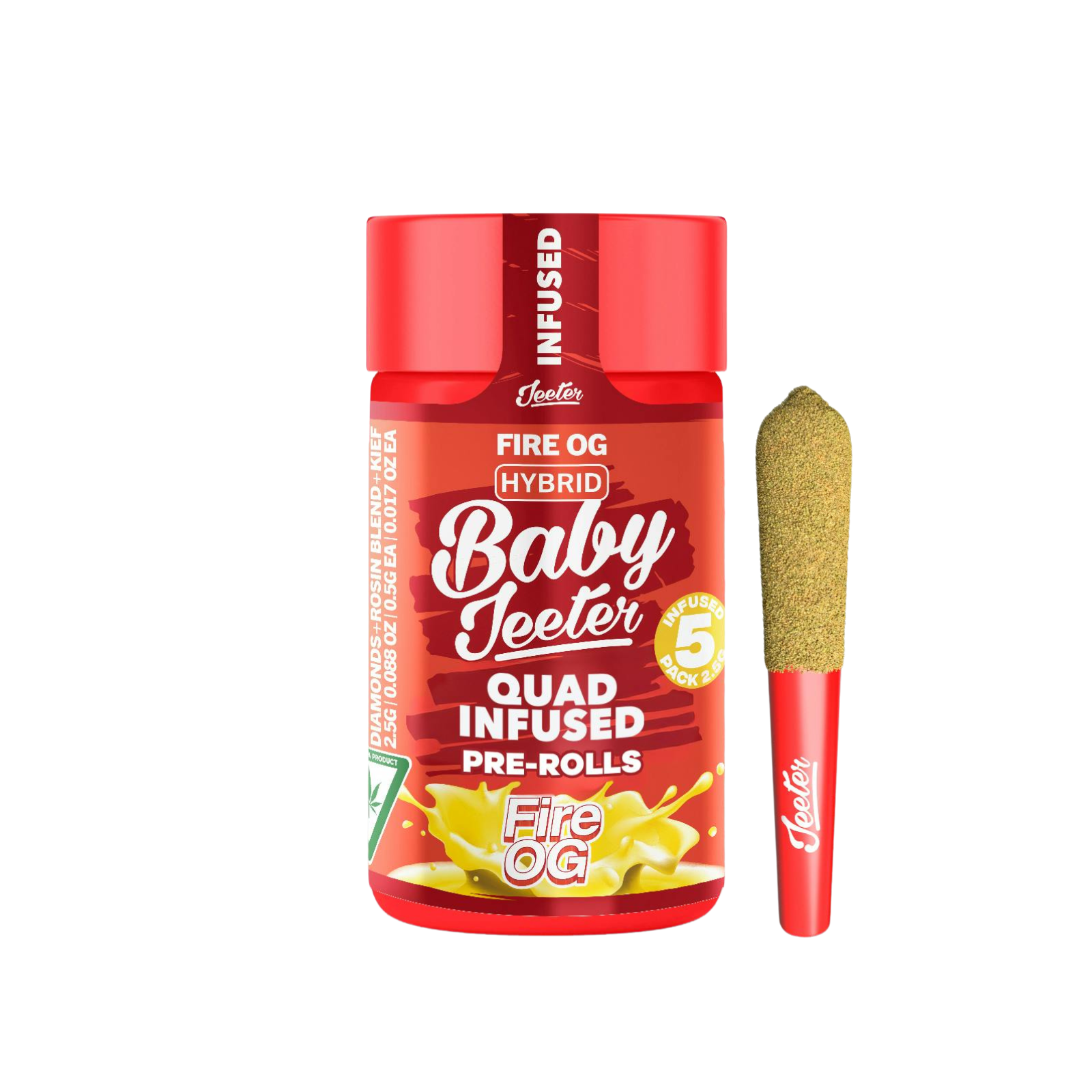 Fire OG Baby Jeeter Infused Pre-Roll 5-pack | 2.5g