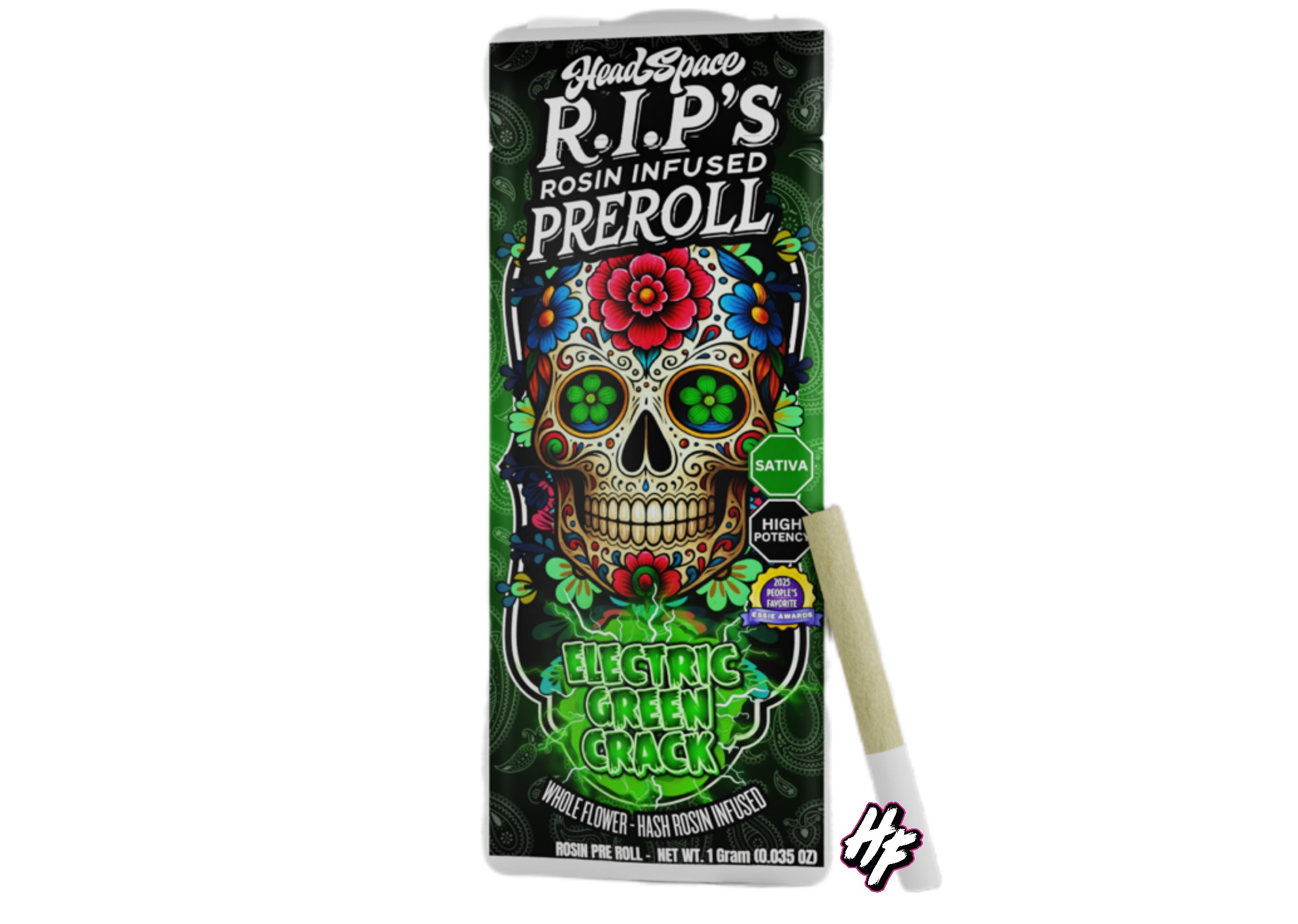 RIPS Electric Green Crack Rosin Infused Preroll