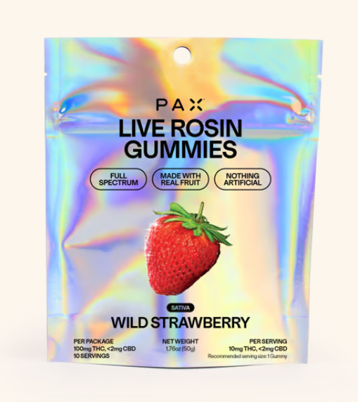 PAX Wild Strawberry 10pk 10mg Live Rosin Gummies