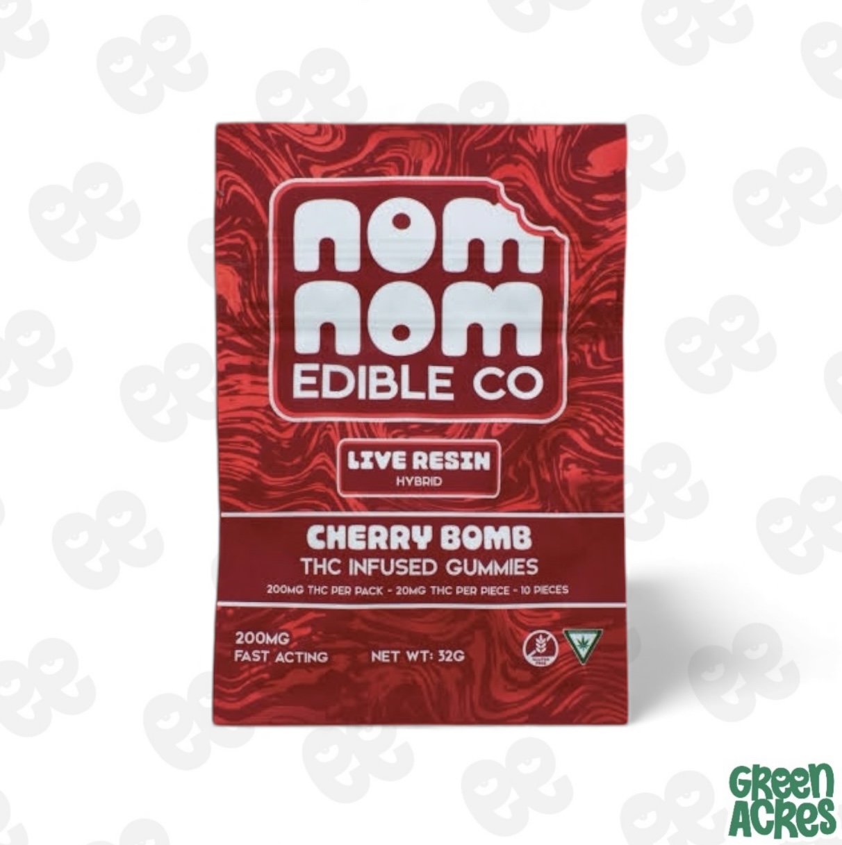 Nom Nom: Cherry Bomb Live Resin Gummies 200MG