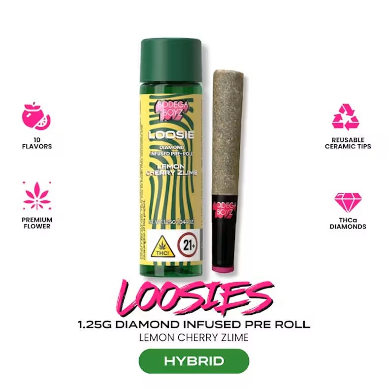 Bodega Boyz - Lemon Cherry Zlime Diamond Infused Preroll - 1.25g