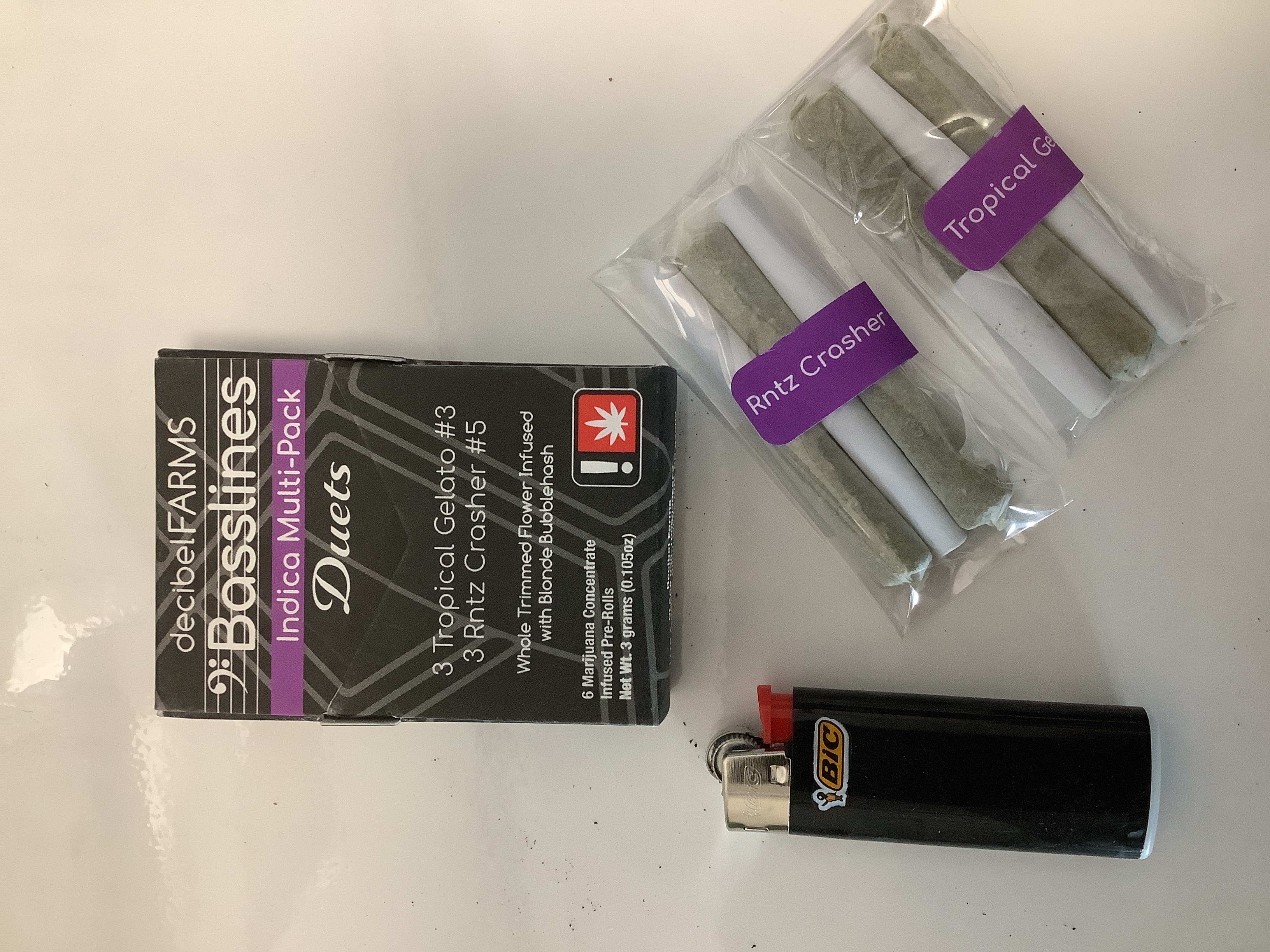 Decibel | BASSLINE DUETS INDICA Infused Preroll 6 pack | 3g