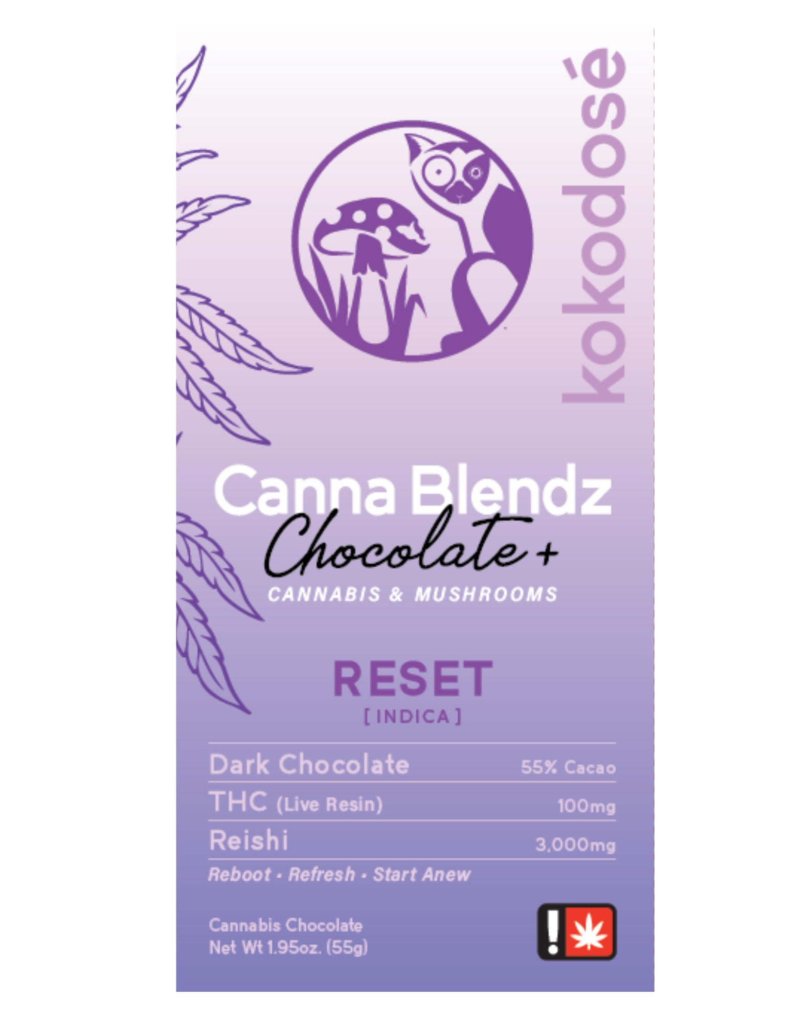 Dark Chocolate Reishi Chocolate Bar