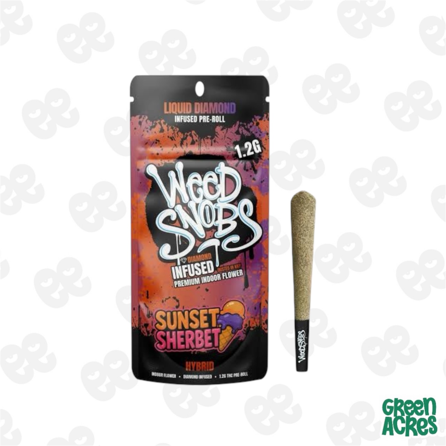 Weed Snobs: Sunset Sherbert 1.2G Infused  Liquid Diamond Pre-Roll