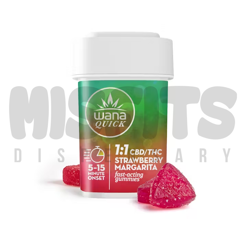 Wana | Quick Strawberry Margarita 1:1 CBD/THC Gummies [10-Pack] | 100mg