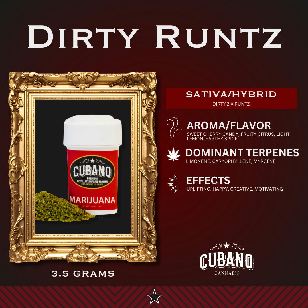CUBANO PRE-PACK INFUSED GROUND FLOWER DIRTY RUNTZ (S)