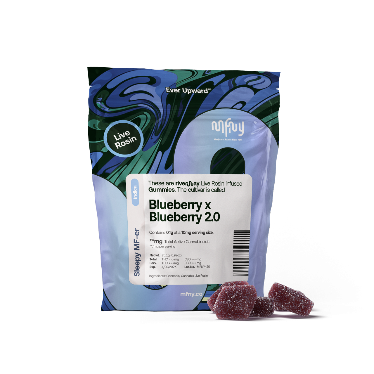 MFNY | Blueberry x Blueberry 2.0 - Live Resin Gummies | 100mgTHC 10pk