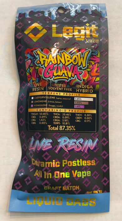 Rainbow Guava | Live Resin Disposable Vape | 1g | Indica