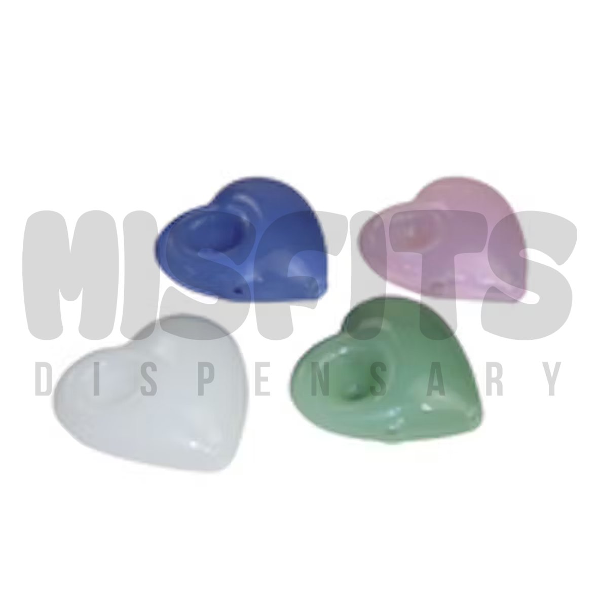3" Hallow Heart Pebble Hand Pipe | White