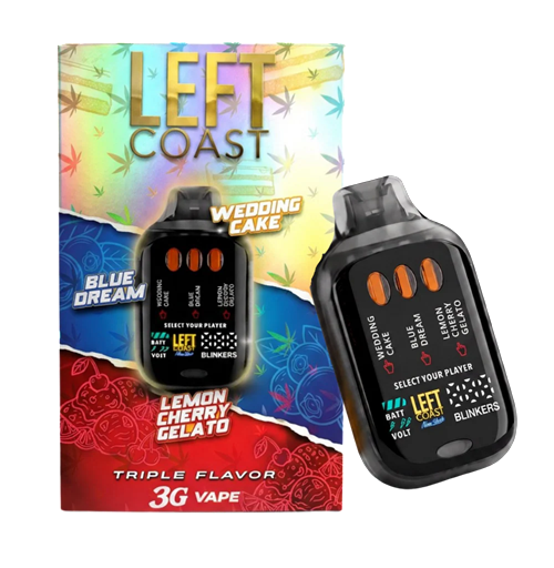 Left Coast | Wedding Cake x Blue Dream x Lemon Cherry Gelato | Triple Flavor All-In-One Vape 3g