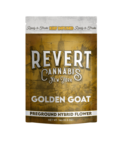 Revert Kief Infused Pre-Ground Flower Golden Goat - Hybrid