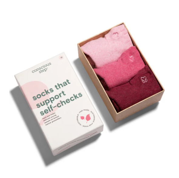 Conscious Step - Boxed Set Ankle Socks that Support Self-Checks | Small